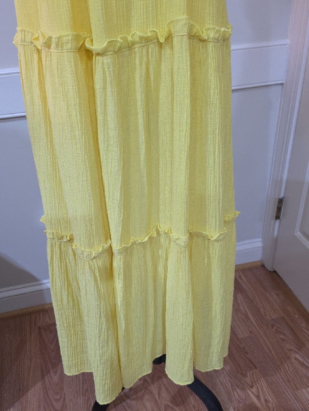 & Merci Yellow Tiered Maxi Dress - Size M - Picture 4 of 8